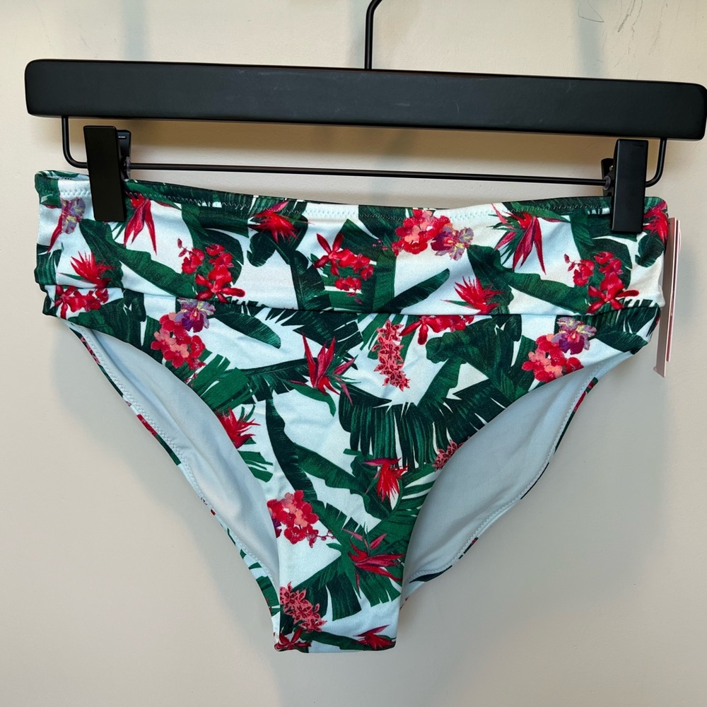 NWT Victoria's Secret Women's Tropical Print Mid Rise Bikini Bottoms - size S
